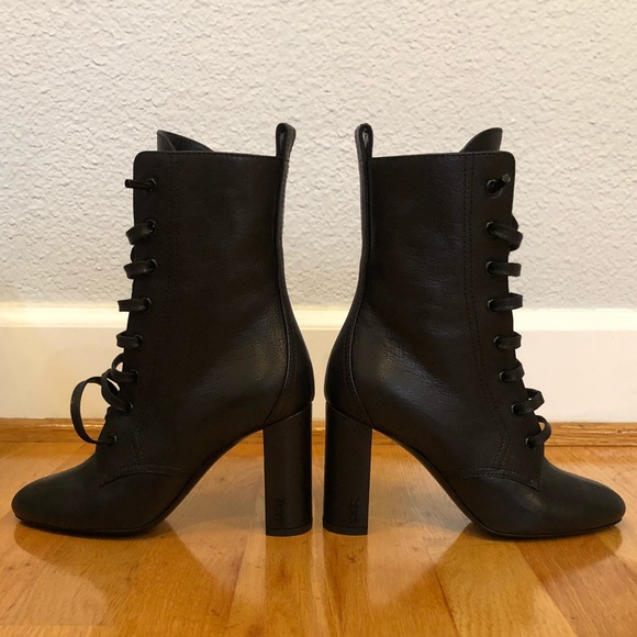 NEW Authentic Saint Laurent LouLou LaceUp Booties - Picture 2 of 7